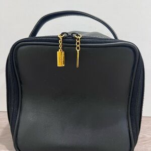 Vintage Yves Saint Laurent YSL Parfums Black Travel Cosmetic Bag Gold Chains Y2K